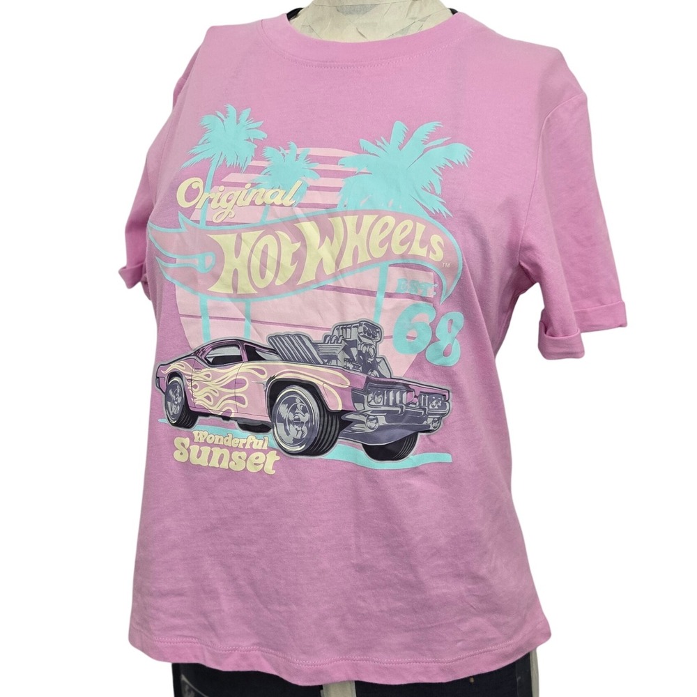 Hot Wheels‎ T Shirt XS Pink Retro 80s Vaporwave Muscle Car Licensed 2024